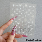 Sliver Stars Nails Stickers 3D Bronzing Laser White Cross Starlight Glossychic Y2k Stylish Adhesive Manicure Decorations SO-167