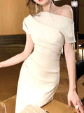 Zjkrl  -  Fashion New Women Elegant Bodycon Slim Midi Party Dress Sexy Vintage Casual Prom Birthday Vestidos Female Chic Clothes Robe