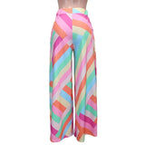 ZJKRL  -  Elegant Women Colorful Striped High Waist Loose Wide Leg Pants  Beach Boho Holiday Casual Loose Trousers