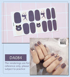 Zjkrl - Full Cover Wraps Nail Polish Stickers Strips Plain Nail Art Decorations Heart Designs Glitter Powder Manicure Tips