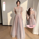 Zjkrl  -  Women Formal Party Sweetheart Pink Bridesmaid Birthday Dresses Gowns Graduation Gown Off The Shoulder New Vestido De Festa