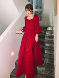 Zjkrl  -  Elegant Red Sequins Midi Dress Women Vintage V-neck Formal Occasions Evening Party Dresses Fashion Chic Design New in Dresses