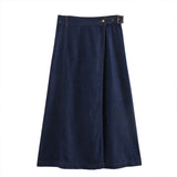 Zjkrl  -  Summer New Women's High Waist Design Leisure Fashion European and American Denim Sarong Skirt