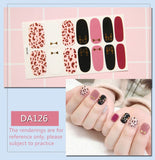 Zjkrl - Full Cover Wraps Nail Polish Stickers Strips Plain Nail Art Decorations Heart Designs Glitter Powder Manicure Tips