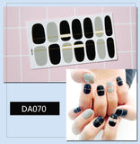 Zjkrl - Full Cover Wraps Nail Polish Stickers Strips Plain Nail Art Decorations Heart Designs Glitter Powder Manicure Tips