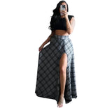 ZJKRL  -  European Summer Sexy Print Skirts Ladies Beach Boho Split Elegant Maxi Skirts Femme