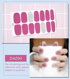 Zjkrl - Full Cover Wraps Nail Polish Stickers Strips Plain Nail Art Decorations Heart Designs Glitter Powder Manicure Tips