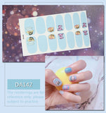 Zjkrl - Full Cover Wraps Nail Polish Stickers Strips Plain Nail Art Decorations Heart Designs Glitter Powder Manicure Tips