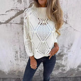 ZJKRL  -  Women's New Casual Loose Hollow Sweater Round Neck Knitted Top