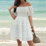 ZJKRL  -  New Summer Women's One Shoulder Texture Dress with Pulling Skirt