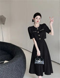 Zjkrl  -  Elegant Long Dress Set Women Korean Fashion Vintage Office Lady Chic Formal Occasion Dress Casual Slim Evening Party Dress New