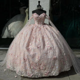 Zjkrl  -  Luxury Pink Mexican Quinceanera Dressess with Cape   Applique vestido 15 quinceañeras Corset Prom Lace Up