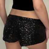 ZJKRL  -  American Streetwear Nightclub Style Sequin Low Waist Shorts Women Summer New Fashion Spicy Girl Slimming Casual Sexy Hot Pants