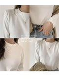 Zjkrl  -  Winter Women Sweater T Shirt Women  Oversize T-Shirt Woman Clothes Female Tee Tops Pullover Long Sleeve Tube Knitted Tshirt Top