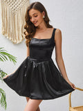 ZJKRL  -  Hot Selling Women's Dress with Satin High-end Feel Spicy Girl Pure Desire Style Slim Fit Dress Short Skirt