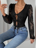 ZJKRL  -  New Women's Lace Patchwork Sexy Black Jumpsuit