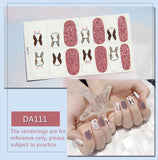 Zjkrl - Full Cover Wraps Nail Polish Stickers Strips Plain Nail Art Decorations Heart Designs Glitter Powder Manicure Tips