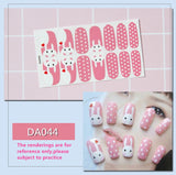 Zjkrl - Full Cover Wraps Nail Polish Stickers Strips Plain Nail Art Decorations Heart Designs Glitter Powder Manicure Tips