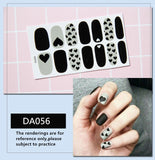 Zjkrl - Full Cover Wraps Nail Polish Stickers Strips Plain Nail Art Decorations Heart Designs Glitter Powder Manicure Tips