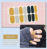 Zjkrl - Full Cover Wraps Nail Polish Stickers Strips Plain Nail Art Decorations Heart Designs Glitter Powder Manicure Tips