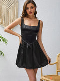 ZJKRL  -  Hot Selling Women's Dress with Satin High-end Feel Spicy Girl Pure Desire Style Slim Fit Dress Short Skirt