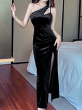 Zjkrl  -  Women Elegant Bodycon Midi Party Dress Sleeveless Slim Vintage Prom Black Vestidos Female Fashion Sexy Club Robe Clothes