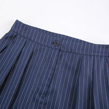 ZJKRL  -  Navy Blue Retro Striped Casual Wide Leg Pants New Fashionable and Versatile Women's Trousers