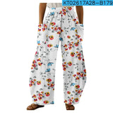 ZJKRL  -  Retro Floral Printed Exercise Women Summer Casual Party Street Trousers Harajuku Y2k Trousers Trendy Girl Fashion Loose Pantalon