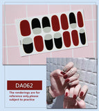 Zjkrl - Full Cover Wraps Nail Polish Stickers Strips Plain Nail Art Decorations Heart Designs Glitter Powder Manicure Tips