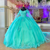 Zjkrl  -  Off-Shoulder Quinceanera Dresses With Long Cape Appliques Princess Pornos De 15 Años Formal Party Ball Gown HOT