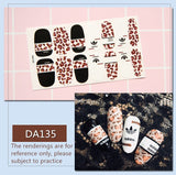 Zjkrl - Full Cover Wraps Nail Polish Stickers Strips Plain Nail Art Decorations Heart Designs Glitter Powder Manicure Tips