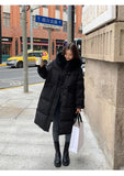 Zjkrl  -  Fashion Casual Down Cotton Jacket  New Autumn Winter Korean Version Large Fur Collar Hooded Warm Thick Padded Coat