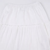 Zjkrl  -  Artistic Retro Gentle White Patchwork Bohemian Long Skirt Temperament Casual Slimming Half Skirt for Women Summer