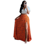 ZJKRL  -  European Summer Sexy Print Skirts Ladies Beach Boho Split Elegant Maxi Skirts Femme