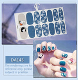 Zjkrl - Full Cover Wraps Nail Polish Stickers Strips Plain Nail Art Decorations Heart Designs Glitter Powder Manicure Tips