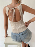 Zjkrl  -  New Summer Y2K Halter Cami Tops Sexy Backless Lace Up Summer Tank Top Women's Clothing Crop Top