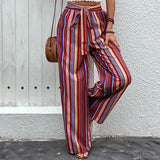 ZJKRL  -  Summer New Printed Pants Commuting Style High Waist Elastic Wide Leg Pants for Women