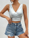 Womens Summer Crop Tank Top - Flattering V Neck - Lightweight & Airy - Perfectly Cropped - Versatile Wardrobe Staple for Stylish Warm Weather