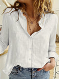 Zjkrl  -  Elegant Spring/Fall Linen Shirt for Women: Versatile, Durable & Easy-Care; Perfect Blend of Style & Comfort