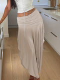 Flattering Ruched Side Slit Skirt - Lightweight & Trendy for Spring & Summer - Versatile Casual Wear for Women