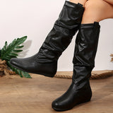 Womens Supreme Comfort Slouchy Knee High Boots - Soft Pull-On, Round Toe, Warm Winter Style - Effortless Slip-On, All-Match Chic Long Boots