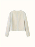 Button Front Plain Color Jacket, Elegant Long Sleeve Jacket For Spring & Fall, Women's Clothing