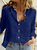 Zjkrl  -  Elegant Spring/Fall Linen Shirt for Women: Versatile, Durable & Easy-Care; Perfect Blend of Style & Comfort