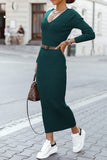 Zjkrl - Elegant College V Neck One Step Skirt Dresses(4 Colors)(Without  Belt)