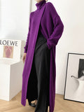 Original Loose Solid Color Split-Front Sweater Dress