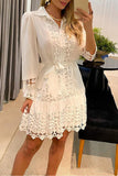 Zjkrl A Toast To Myself Lace Patchwork Shirt Dress