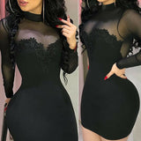 Sexy Women Bandage Bodycon Mini Dresses Transparent Strapless Party Female Elegant Mini Dress Chiffon Female Black Vestidos