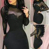 Sexy Women Bandage Bodycon Mini Dresses Transparent Strapless Party Female Elegant Mini Dress Chiffon Female Black Vestidos