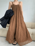 Zjkrl - Loose Open Back Maxi Sleeveless Jumpsuits