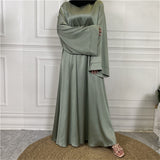 Zjkrl Satin Abaya Dubai Turkey Muslim Fashion Hijab Modest Dress Kaftan Islam African Dresses For Women Vestido Robe Musulman De Mode